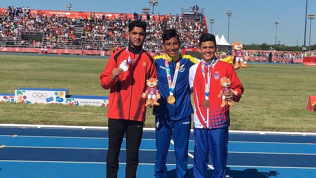 Indian race walker Suraj Panwar (first from left) at the Youth Olympics 2018.  -  X | Athletics Federation Of India.jpg